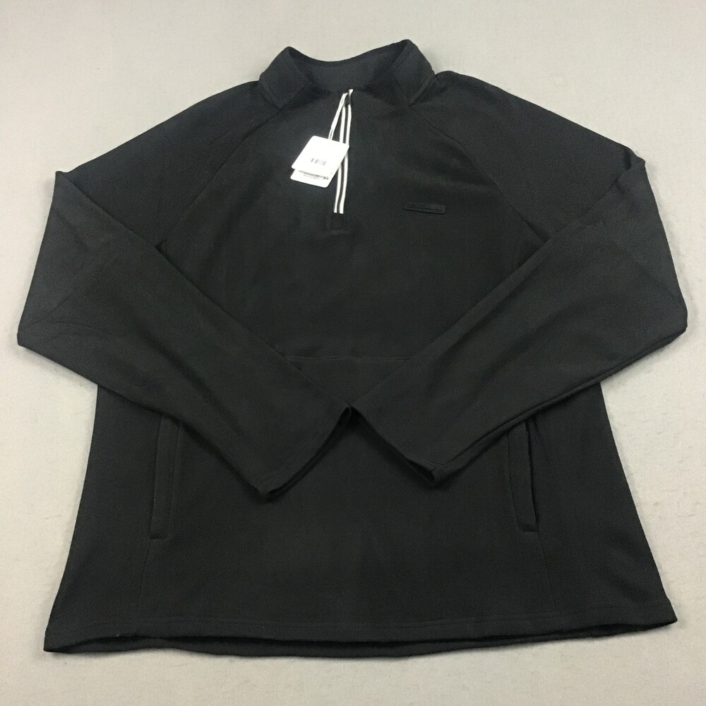 Ben Sherman Sport Sweater Men L Black Solid 1/4 Zip Golf Micro Fleece Pullover